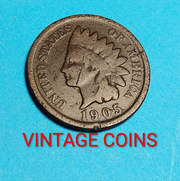 Vintage 1905 Indian Head Penny Poor Condition - Picture 1 of 2